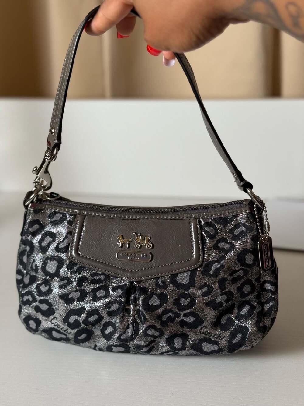 Coach Madison Ocelot Leopard Print Wristlet Handbag F0926-43322